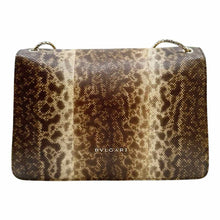Load image into Gallery viewer, BVLGARI Brown, beige Snakeskin Handbag
