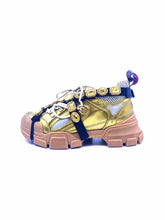 Load image into Gallery viewer, GUCCI Size 6 Gold Leather Sneakers
