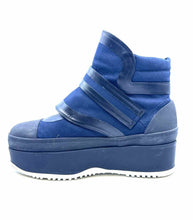 Load image into Gallery viewer, MARNI Size 11 Navy, black Canvas Ankle Boot
