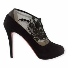 Load image into Gallery viewer, CHRISTIAN LOUBOUTIN Clic Clac Size 9.5 Black Suede Lace Solid Pumps
