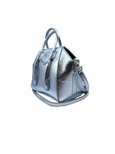 Load image into Gallery viewer, GIVENCHY Mini Antigona Lock bag Silver Leather Metallic Solid Handbag
