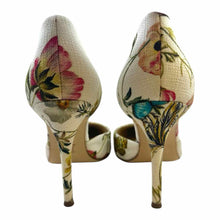 Load image into Gallery viewer, MONIQUE LHUILLIER Shannon Size 9.5 White Canvas Floral Pumps
