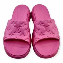 Load image into Gallery viewer, LOUIS VUITTON Size 11 Pink Rubber Monogram Slide
