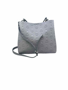 MCM Grey Calfskin Ottomar Monogram Handbag