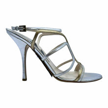 Load image into Gallery viewer, PRADA Size 8.5 Gold Silver Leather Sandals
