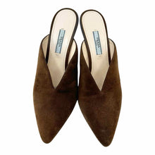 Load image into Gallery viewer, PRADA Size 7.5 Brown Suede Solid Mules
