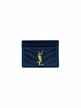 Load image into Gallery viewer, YVES SAINT LAURENT Cassandre Matelasse Black Leather Solid caviar Card Holder
