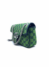Load image into Gallery viewer, GUCCI Navy, Green Canvas Monogram Handbag
