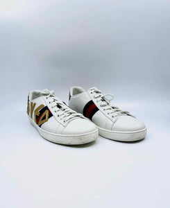 GUCCI Ace Size 8.5 White Leather Solid Sneakers
