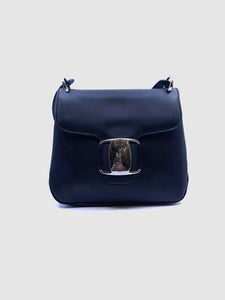SALVATORE FERRAGAMO Black Leather Solid Handbag