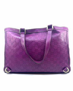 GUCCI Raspberry Leather LOGO Handbag