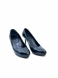 GUCCI Size 8.5 Black Patent Leather Pumps