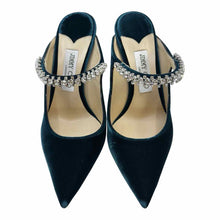 Load image into Gallery viewer, JIMMY CHOO Size 9 Green Velvet Mules
