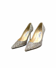 Load image into Gallery viewer, JIMMY CHOO Size 7 Gold Leather Sparkle Pumps
