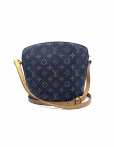 LOUIS VUITTON Brown Coated Leather LOGO Handbag