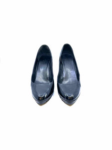 GUCCI Size 8.5 Black Patent Leather Pumps