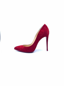 CHRISTIAN LOUBOUTIN Size 9.5 Red Suede Pumps