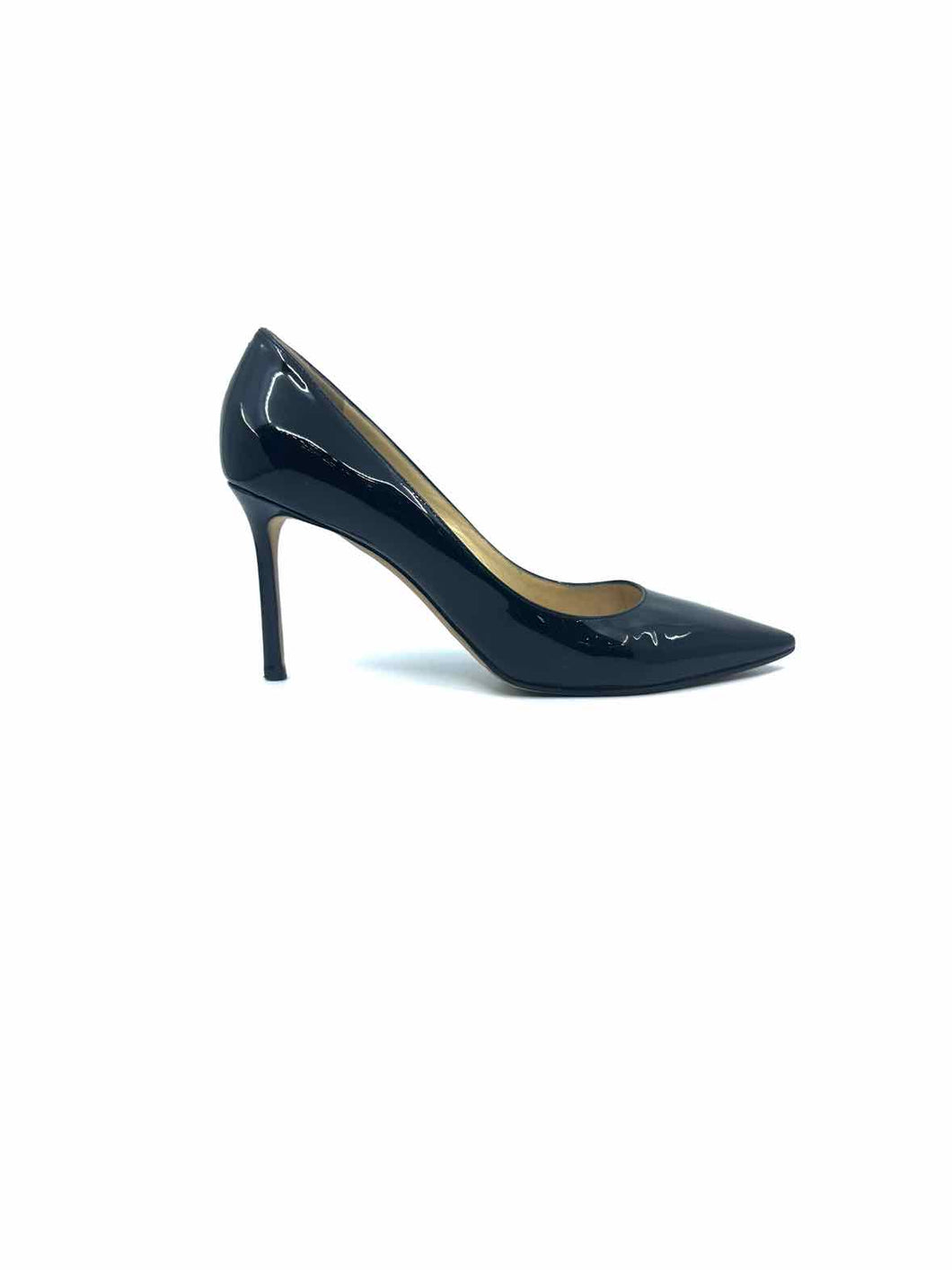 JIMMY CHOO Size 8.5 Black Patent Leather Solid Pumps