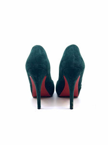 CHRISTIAN LOUBOUTIN Size 9 Green Suede Pumps