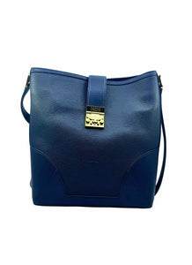 MCM Navy Leather Handbag