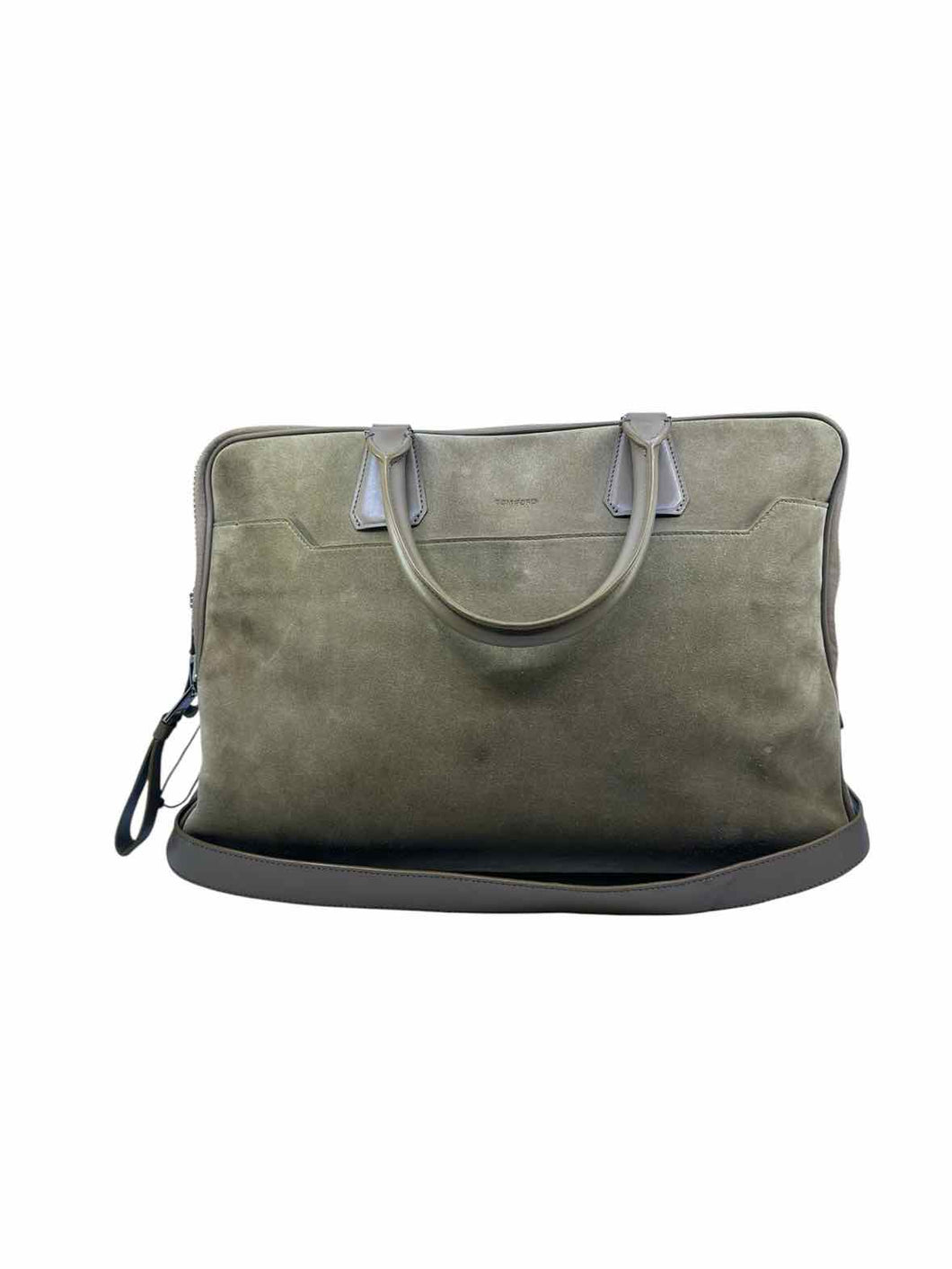 TOM FORD Beige Suede Solid Briefcase