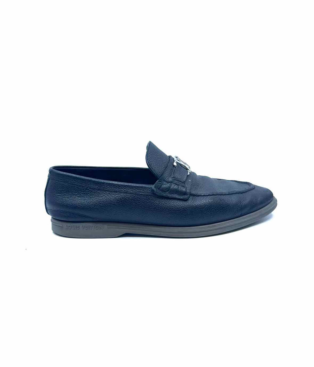 LOUIS VUITTON Size 8.5 Black Men's Loafers