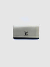 Load image into Gallery viewer, LOUIS VUITTON Portefeiulle Lock-Me II Navy, Cream Leather Solid Wallet
