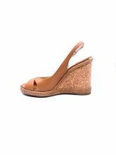 Load image into Gallery viewer, JIMMY CHOO Size 11.5 Camel Leather Solid Wedge

