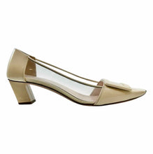 Load image into Gallery viewer, ROGER VIVIER Size 7.5 Ivory Patent Leather Plastic Solid Pumps

