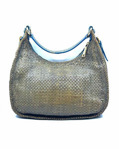 PRADA Brown Leather Weaved Shoulder Bag