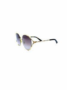 GUCCI Gold, Beige Round Sunglasses