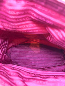 PRADA Pink & White Nylon Handbag