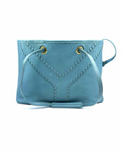 Load image into Gallery viewer, YVES SAINT LAURENT Blue Pebbled Leather Solid Handbag
