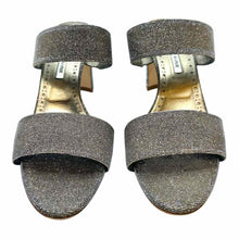 Load image into Gallery viewer, MANOLO BLAHNIK Size 10.5 Silver, Gold Glitter Sandals
