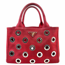 Load image into Gallery viewer, PRADA Red Canvas Eyelet Handbag
