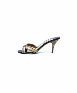 JIMMY CHOO Size 10 Beige, Brown Snakeskin Sandals