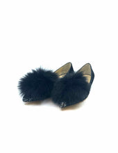 Load image into Gallery viewer, JIMMY CHOO Size 8.5 Black Glitter Solid Flats
