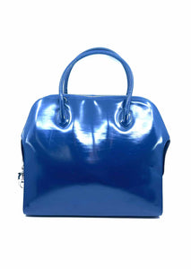 SALVATORE FERRAGAMO Navy Leather Solid Handbag