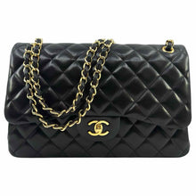Load image into Gallery viewer, CHANEL Jumbo Double Flap Bag Black Lambskin Quilted Handbag
