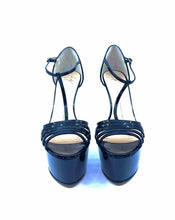 Load image into Gallery viewer, GIUSEPPE ZANOTTI Size 8 Black Patent Leather Sandals
