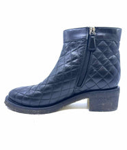 Load image into Gallery viewer, CHANEL Size 7.5 Black Leather Quilted Ankle Boot
