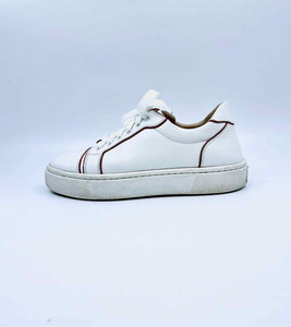 CHRISTIAN LOUBOUTIN Size 7 White Leather Sneakers