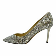 Load image into Gallery viewer, JIMMY CHOO Size 9 Silver glitter Solid Pumps
