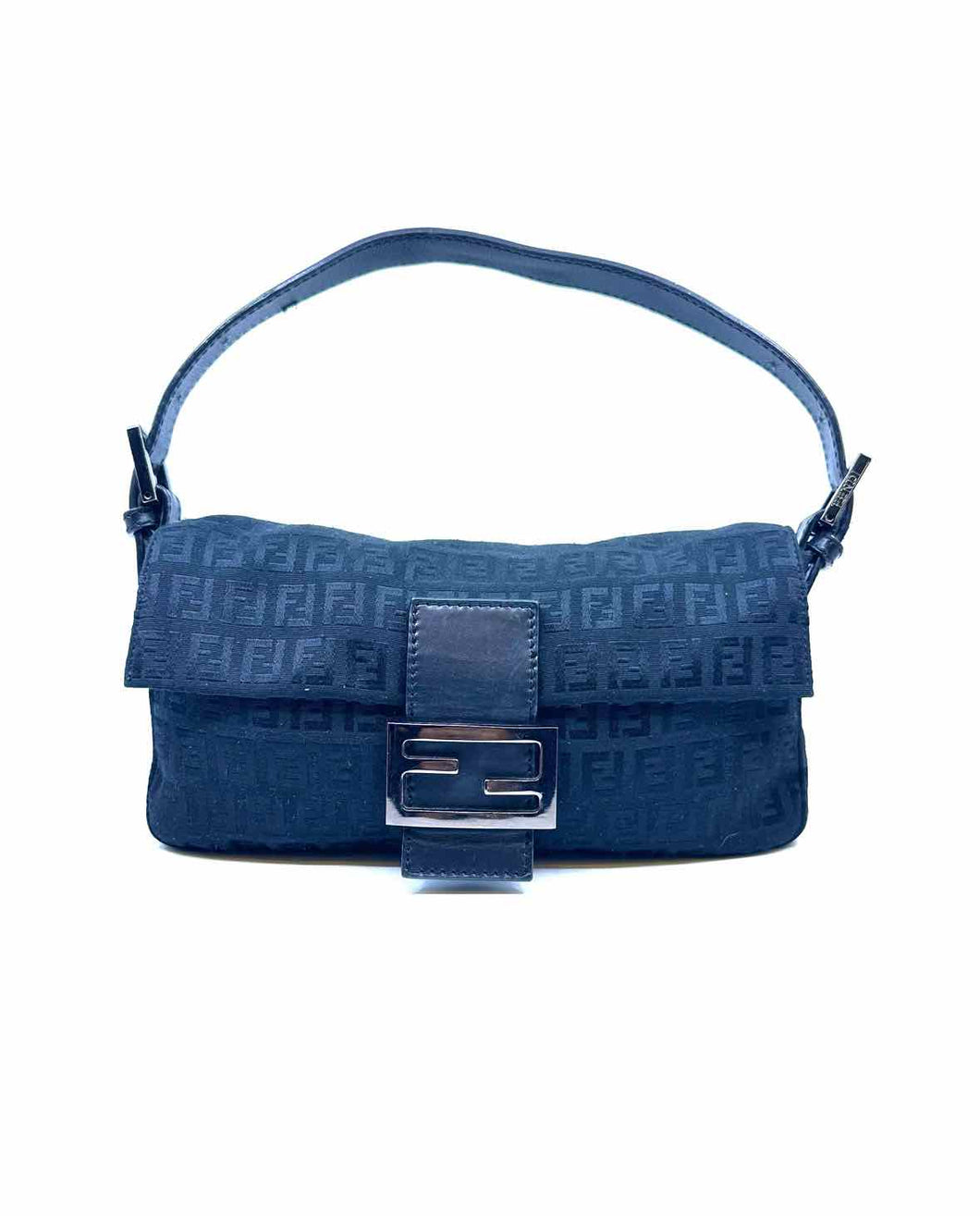 FENDI Black Canvas Monogram Handbag