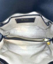 Load image into Gallery viewer, LORO PIANA Black Pebbled Leather Solid Handbag
