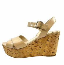 Load image into Gallery viewer, PRADA Size 8.5 Nude Patent Leather Solid Wedge
