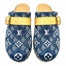 Load image into Gallery viewer, LOUIS VUITTON Size 8 Blue, white Canvas Monogram Clogs
