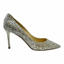 Load image into Gallery viewer, JIMMY CHOO Size 9 Silver glitter Solid Pumps
