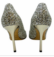 Load image into Gallery viewer, JIMMY CHOO Size 9 Silver glitter Solid Pumps
