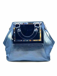 VERSACE Black Leather Solid Handbag
